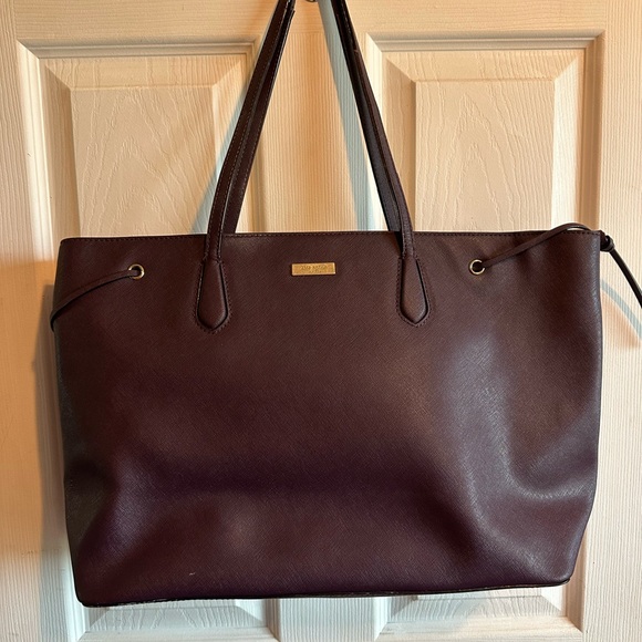 Kate Spade Purple Leather Tote Bag Elegant Design - Picture 2 of 11